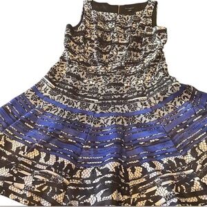 Metaphor Black and Blue Midi Dress